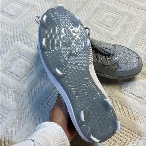 Under Armour Harper 8 Elite TPU Baseball Cleats Silver/Grey-White main image 5